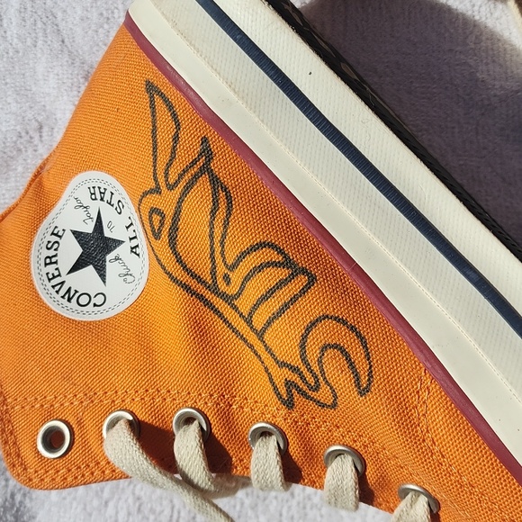 Unisex Vintage Orange Converse Sneakers - Picture 3 of 7